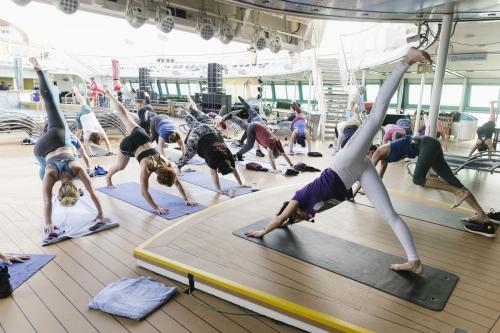 Morning Yoga with Tricia Helfer & Cruise Director Ashley