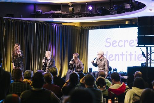 Secret Identities Game Show featuring Doug Jones, Markella Kavenagh, and Bret Iwan